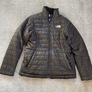 North Face Girls Black Puffer Fleece Jacket